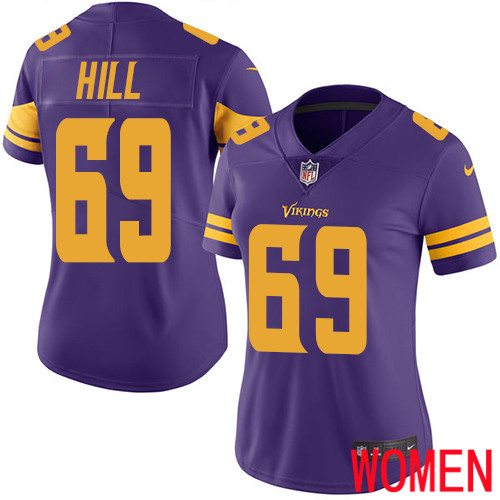 Minnesota Vikings #69 Limited Rashod Hill Purple Nike NFL Women Jersey Rush Vapor Untouchable